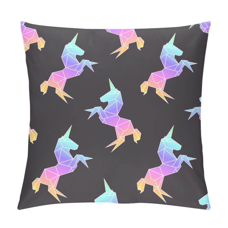 Personality  Unicorn Origami Polygonal Pattern Pillow Covers