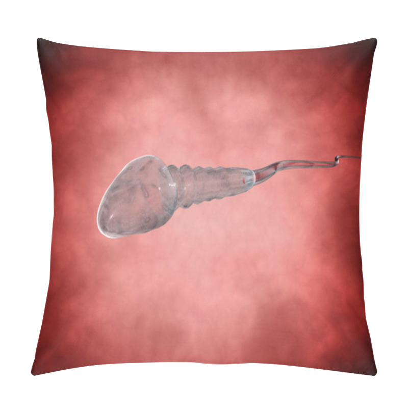 Personality  Spermatozoons, Floating To Ovule - 3d Render Pillow Covers