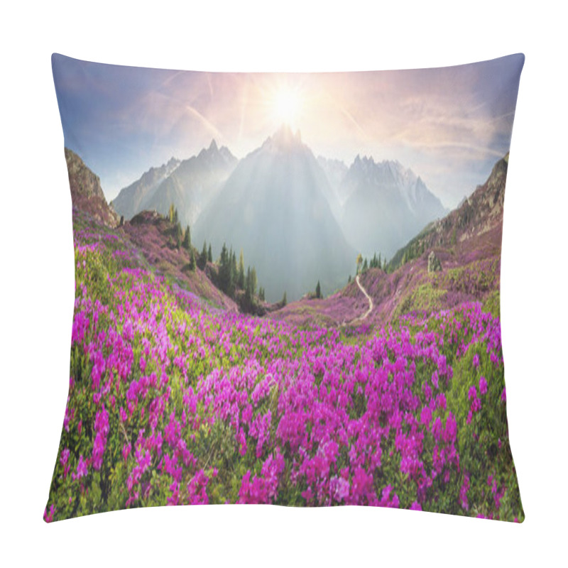 Personality  Alpine Rhododendrons On The Mountain Fields Of Chamonix Pillow Covers