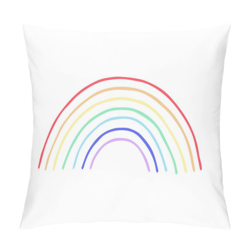 Personality  Rainbow Doodle Drawing, Vector Illustration Isolated On White Background.  Pillow Covers