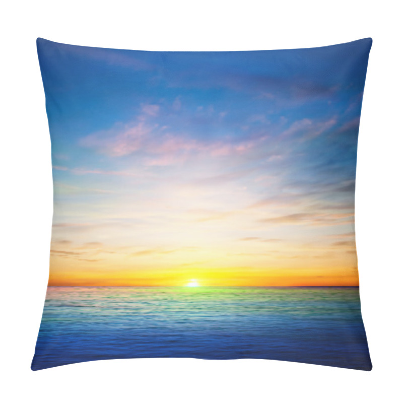 Personality  Abstract Spring Background With Ocean Sunrise Pillow Covers