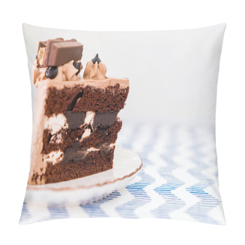 Personality  Chocolate Cake Top With Dark Chocolate Bar Pillow Covers