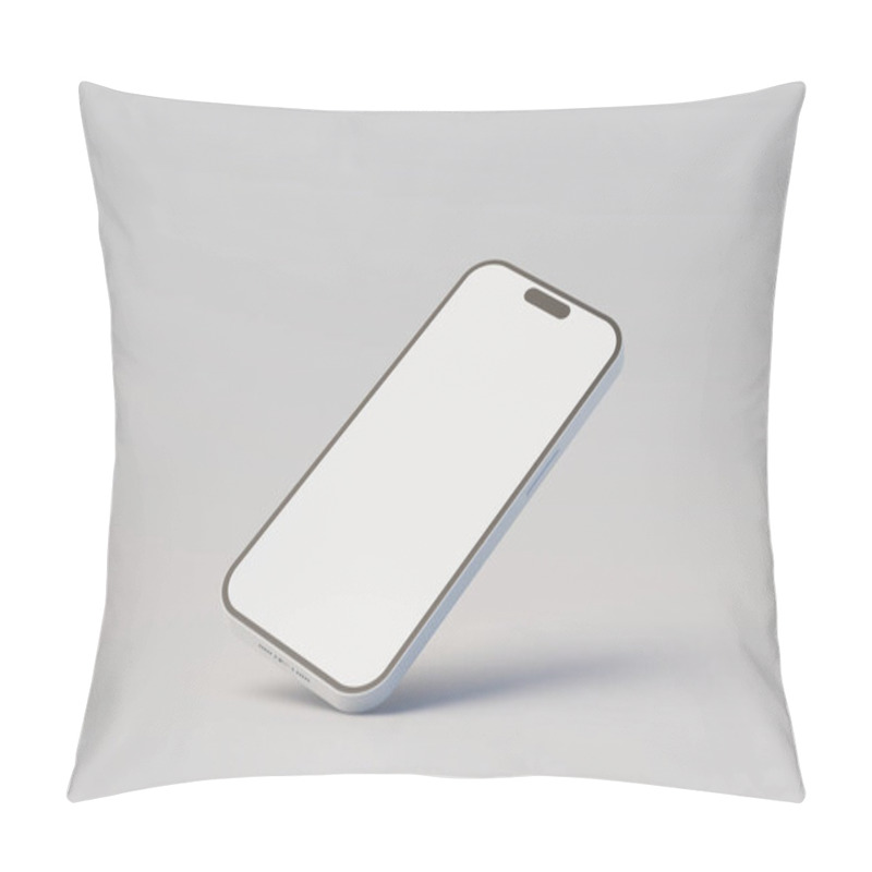 Personality  Minimal 3d Phone Mockup. On White Background. 3d Rendering Pillow Covers