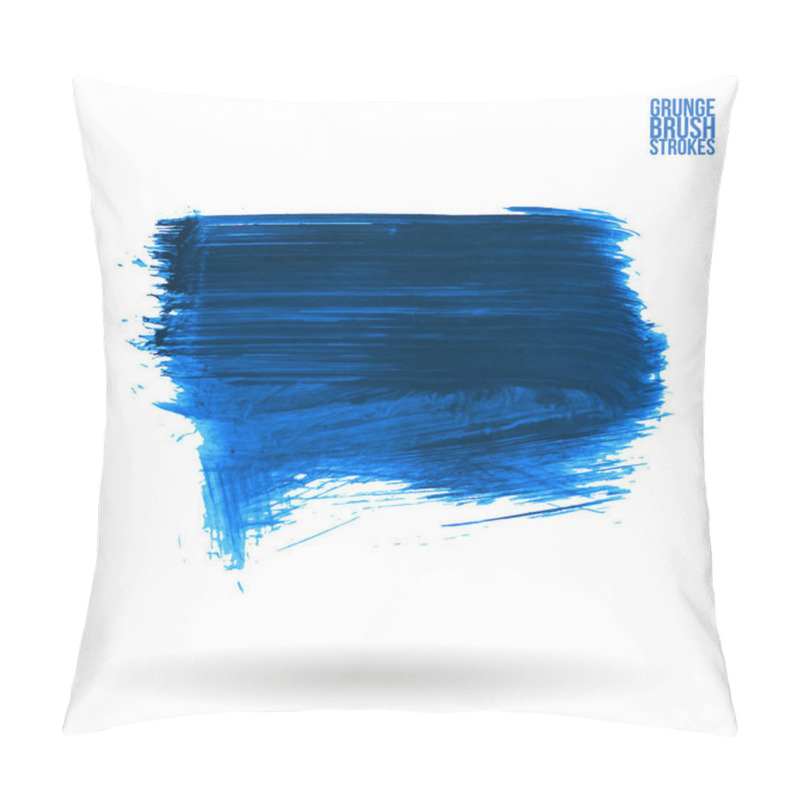 Personality  Abstract Blue Brush Strokes Isolated On White Background Pillow Covers