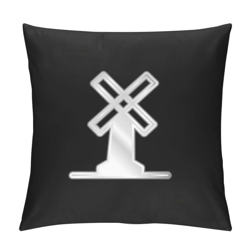 Personality  Big Windmill Silver Plated Metallic Icon Pillow Covers