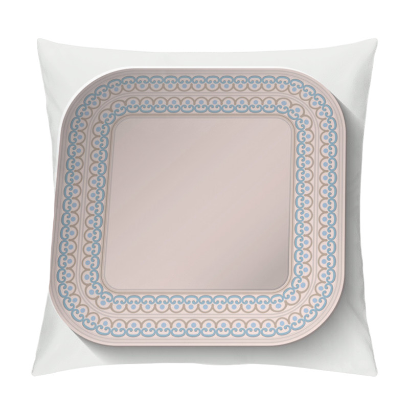 Personality  Rounded Square Plate With Ornament Stylized The Ancient Roman Pattern. Pillow Covers