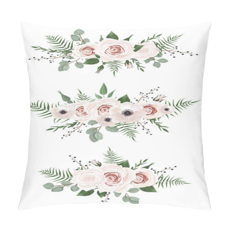 Personality  Vector Designer Elements Set Collection Of Green Eucalyptus, Art Foliage Natural Leaves Herbs In Watercolor Style Pillow Covers