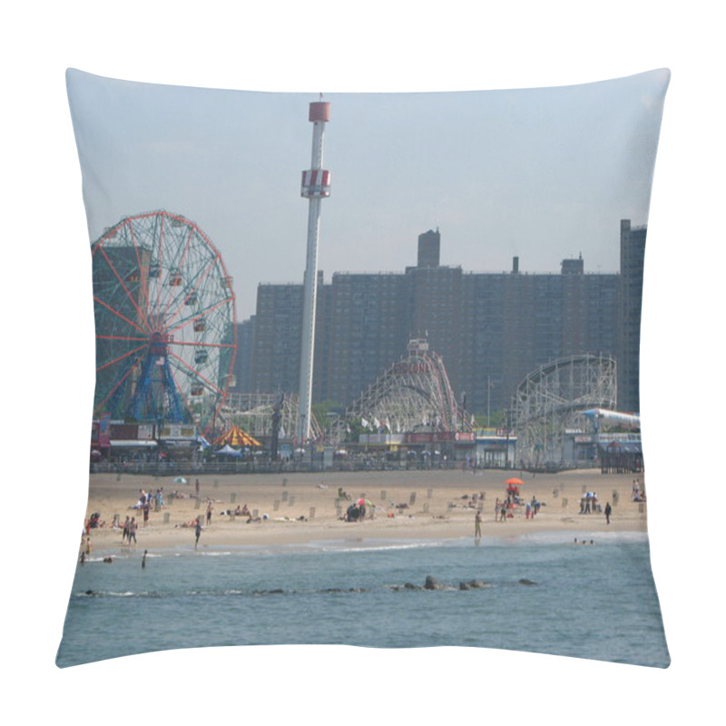 Personality  BROOKLYN, NEW YORK - JUN 16: Coney Island Known For Its Boardwal Pillow Covers