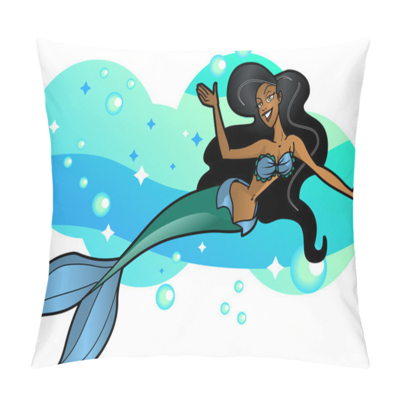 Personality  Beautiful Dark Skinned Mermaid Pillow Covers