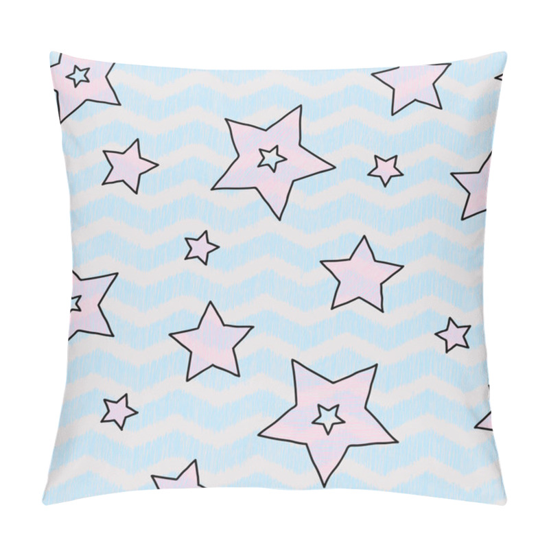 Personality  Stars And Zigzad Seamless Texture For Wraping Paper, Backgrouns And Textile Pillow Covers