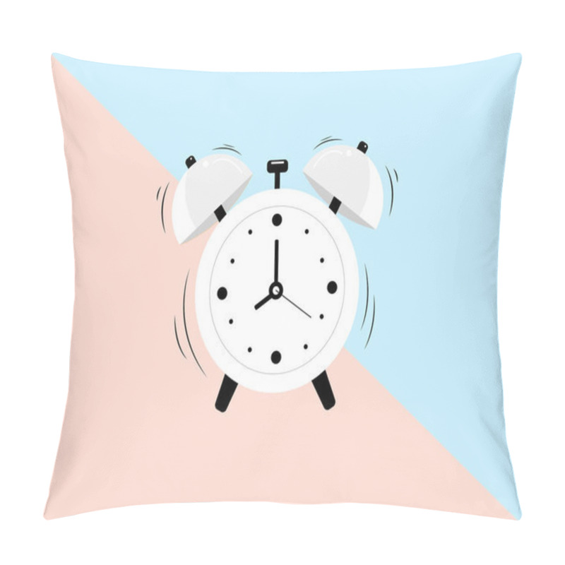 Personality  Illustration Of Alarm Clock On Pink And Blue  Pillow Covers