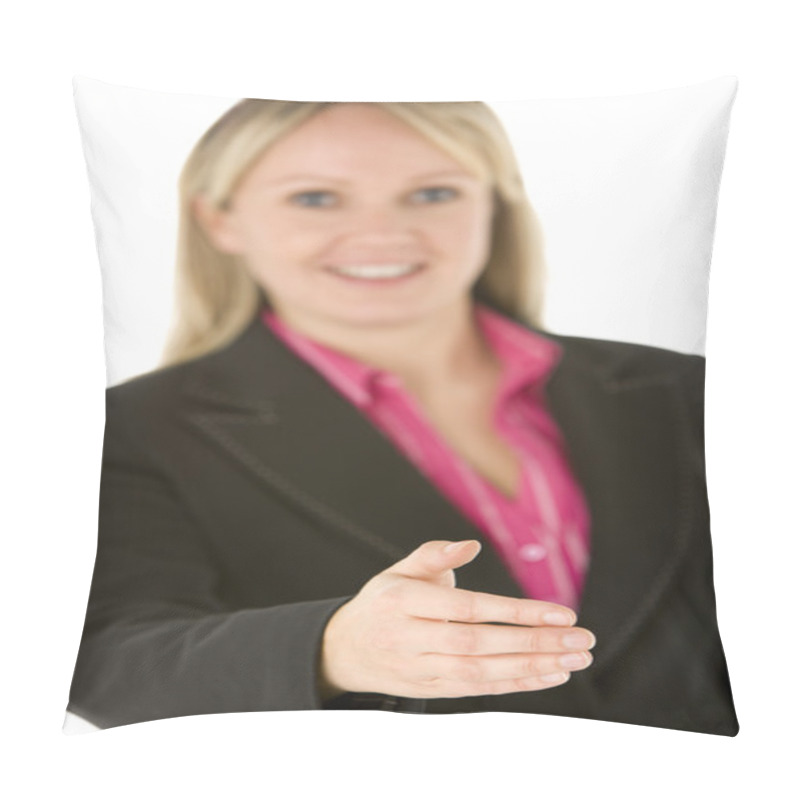 Personality  Businesswoman Ready To Shake Hand Pillow Covers