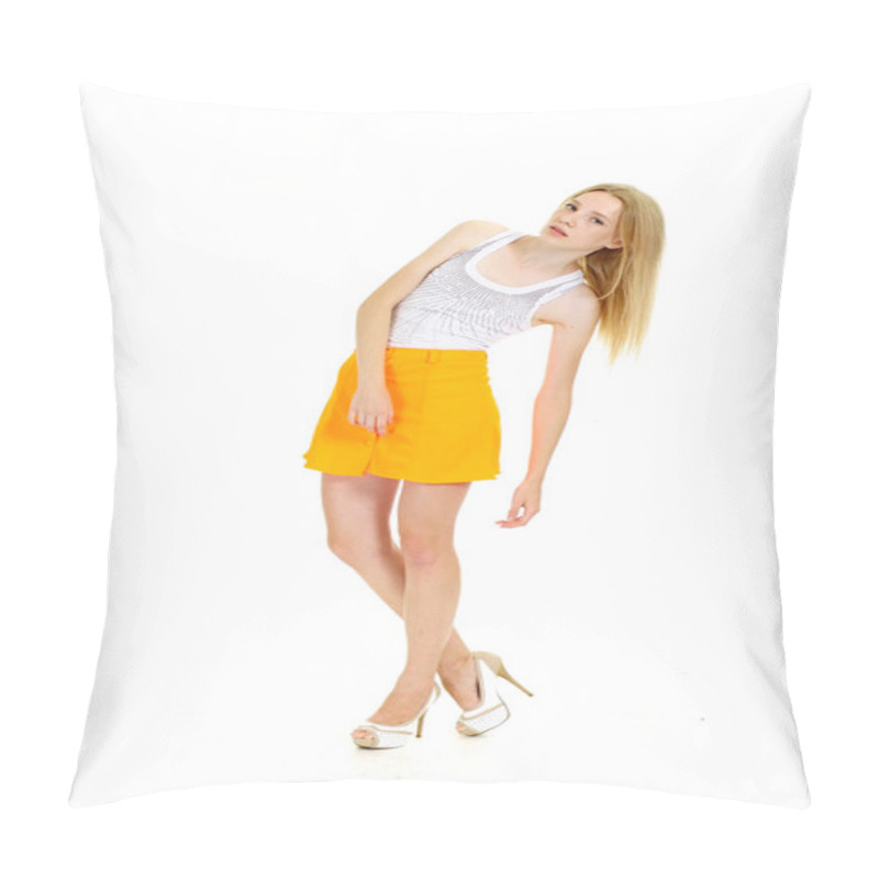 Personality  Beautiful Slim Lady In Full Growth Pillow Covers