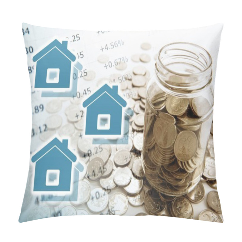 Personality  Symbols Of The House And A Bunch Of Russian Coins And A Glass Ja Pillow Covers