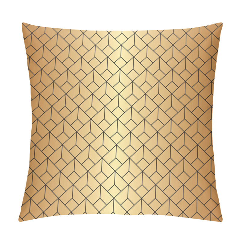 Personality  Seamless Geometric Diamond Shaped Art Deco Pattern In Gold And Black. Pillow Covers