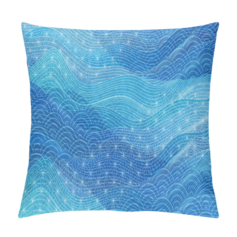 Personality  Wave Sea Japanese Pattern Background Pillow Covers