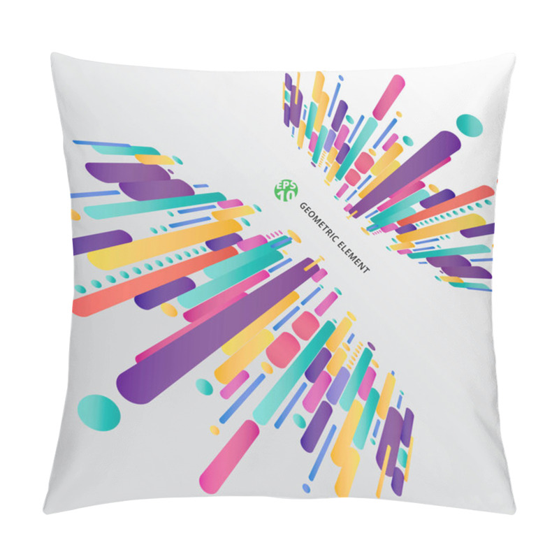 Personality  Modern Perspective Style Abstract Composition Made Of Various Ro Pillow Covers