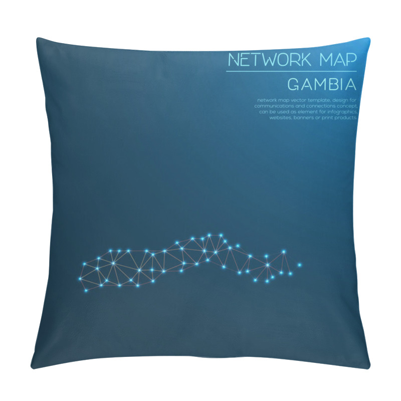 Personality  Gambia Network Map. Pillow Covers