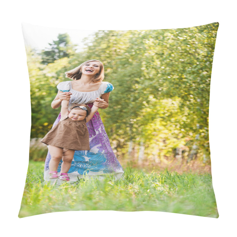 Personality  Beautiful Young Woman Plays Child Field Pillow Covers