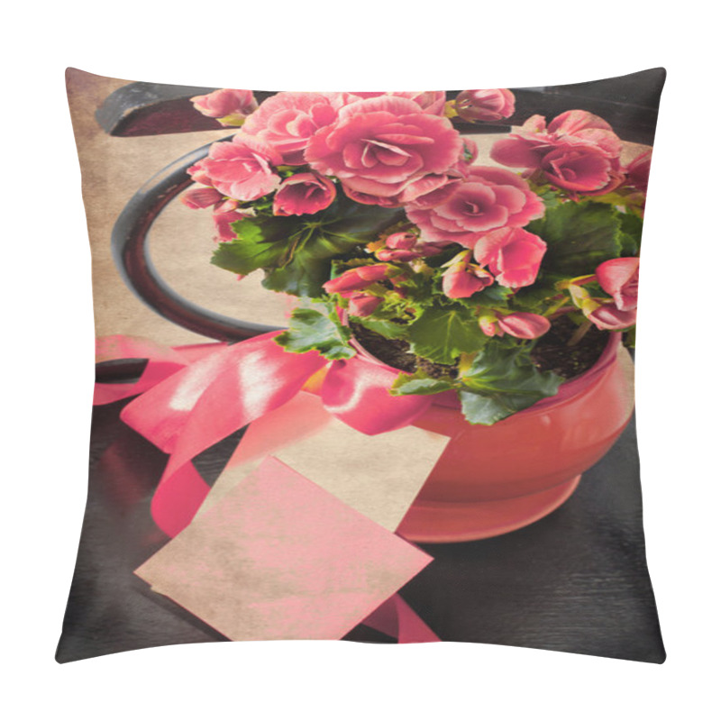 Personality  Holidays Card With Begonia Flower Pillow Covers