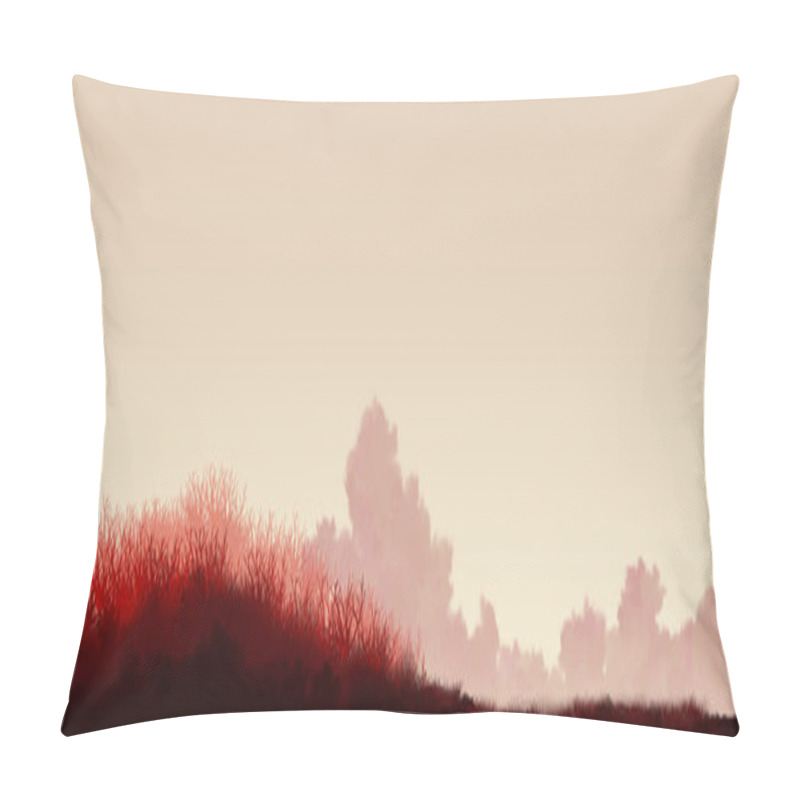 Personality  Red Grass Landscape Pillow Covers