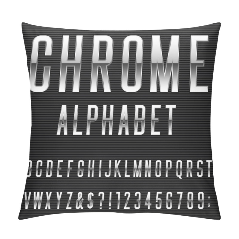 Personality  Chrome Alphabet Vector Font Pillow Covers