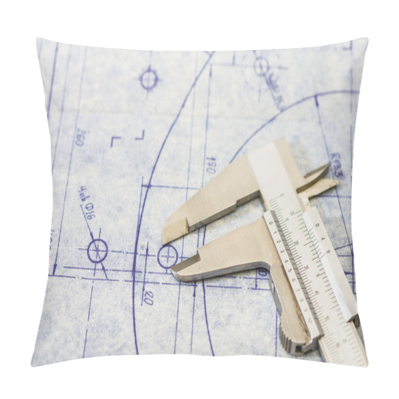 Personality  Very Detailed Mechanical Engineering Blueprint With Gauge Pillow Covers