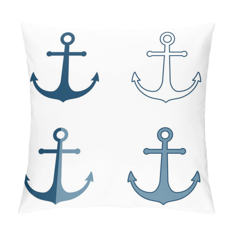 Personality  Set Signs Anchors. Logos Anchors. Abstract Symbols Anchors. Isolated Icons On White Background. Vector Illustration Pillow Covers