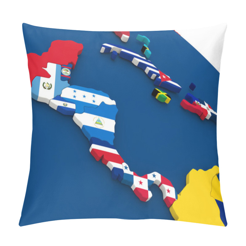 Personality  Central America On Globe With Flags Pillow Covers