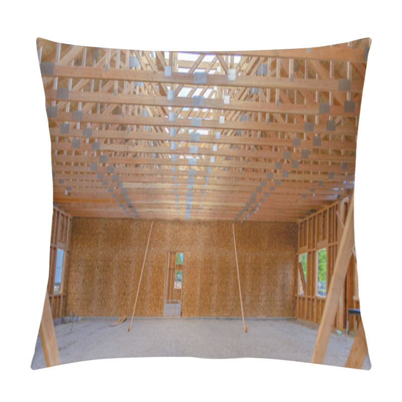 Personality  Construction Project Interior Of Building Panorama Pillow Covers