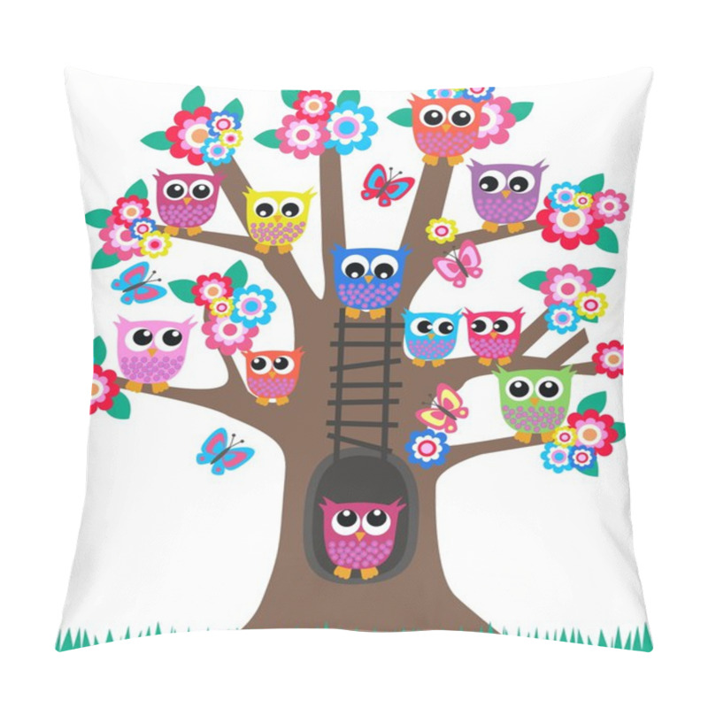 Personality  Lot Of Owls In A Tree Pillow Covers