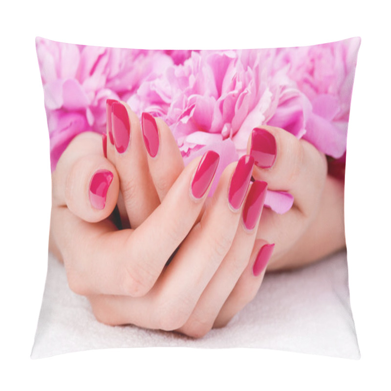 Personality  Pink Manicure And Flower Pillow Covers