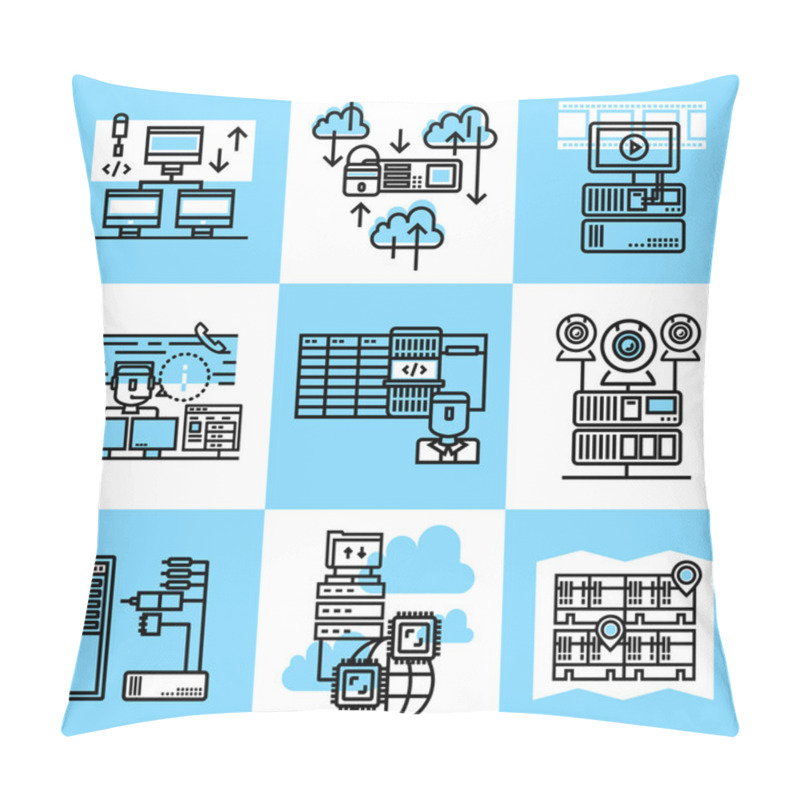 Personality  Datacenter Linear Concept Pillow Covers