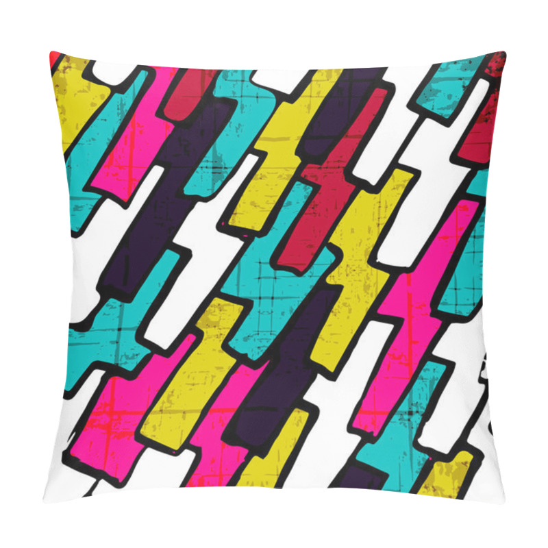 Personality  Graffiti Abstract Geometric Pattern On A Black Background Pillow Covers