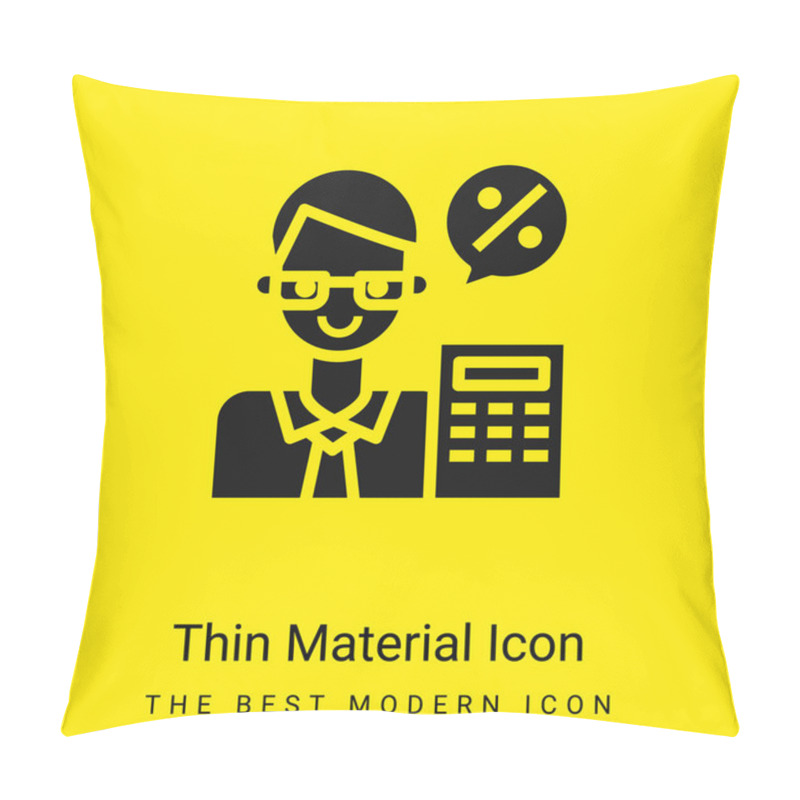 Personality  Accountant Minimal Bright Yellow Material Icon Pillow Covers