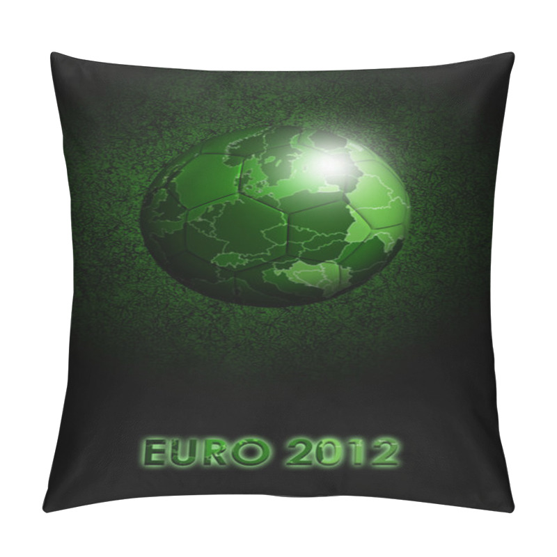 Personality  Soccerball With European Green Map Over Dark Pillow Covers