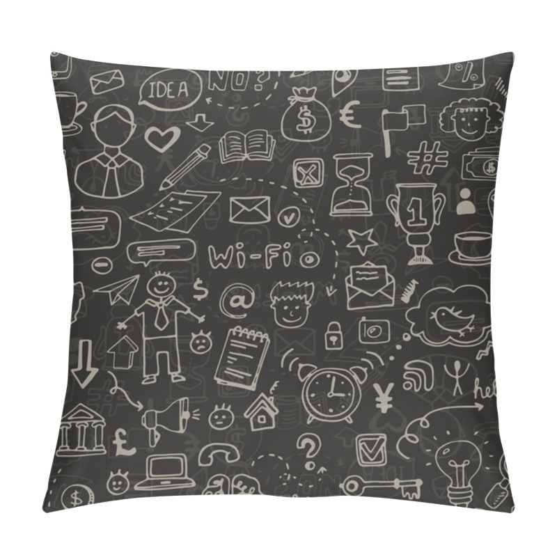 Personality  Seamless Background With Business Elements Pillow Covers