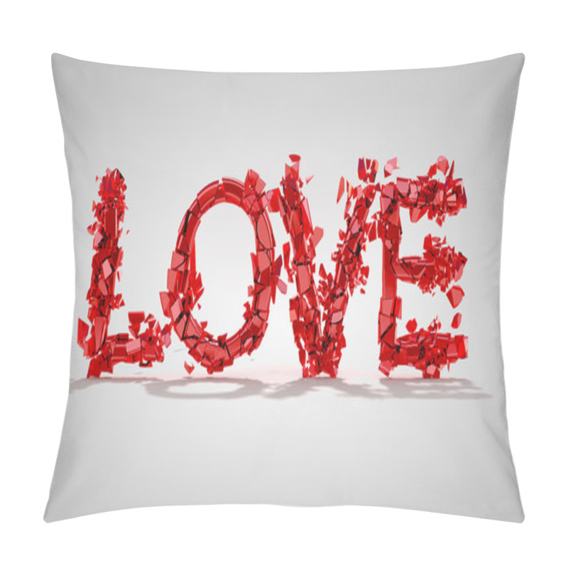 Personality  Love And Divorce Concept - Red Broken Word Pillow Covers