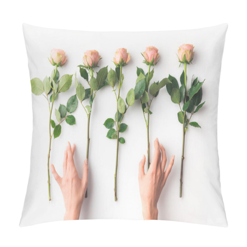 Personality  Hands With Pink Roses Pillow Covers