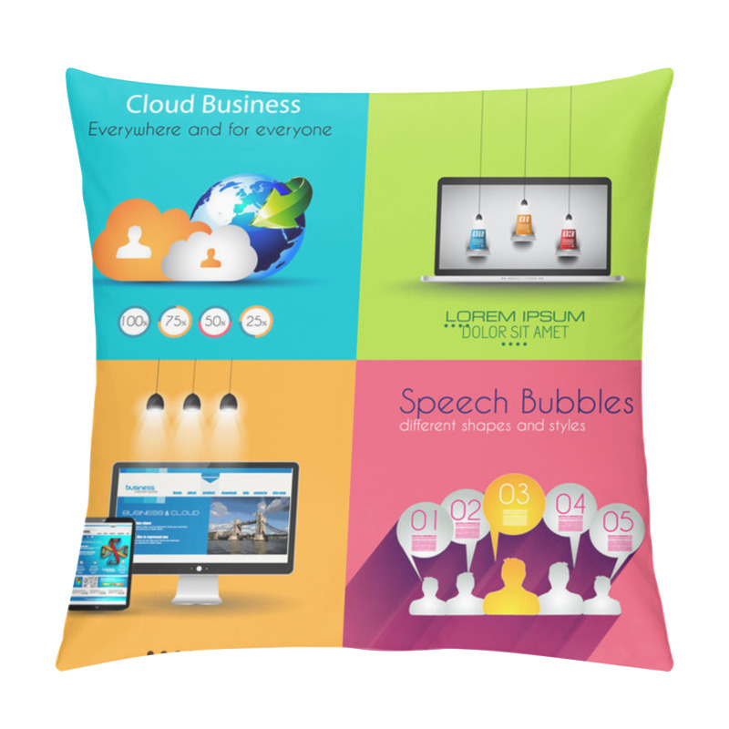 Personality  Design Interface Template For Infogrphics Pillow Covers