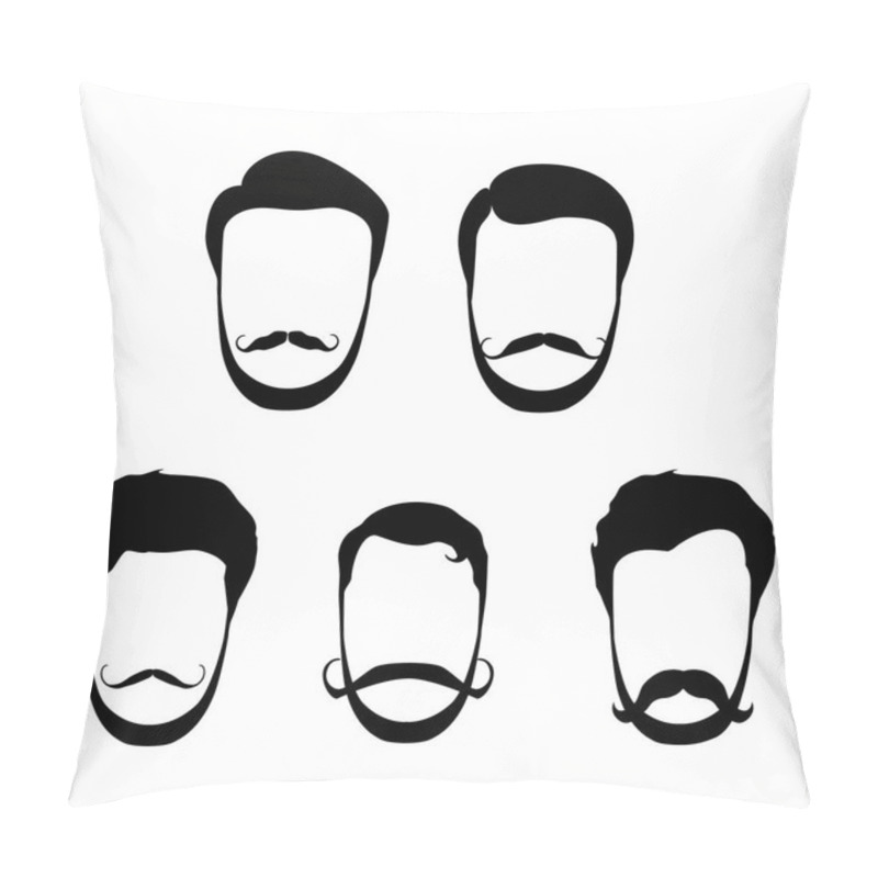 Personality  Hipster Hair, Beards, Mustaches Pillow Covers