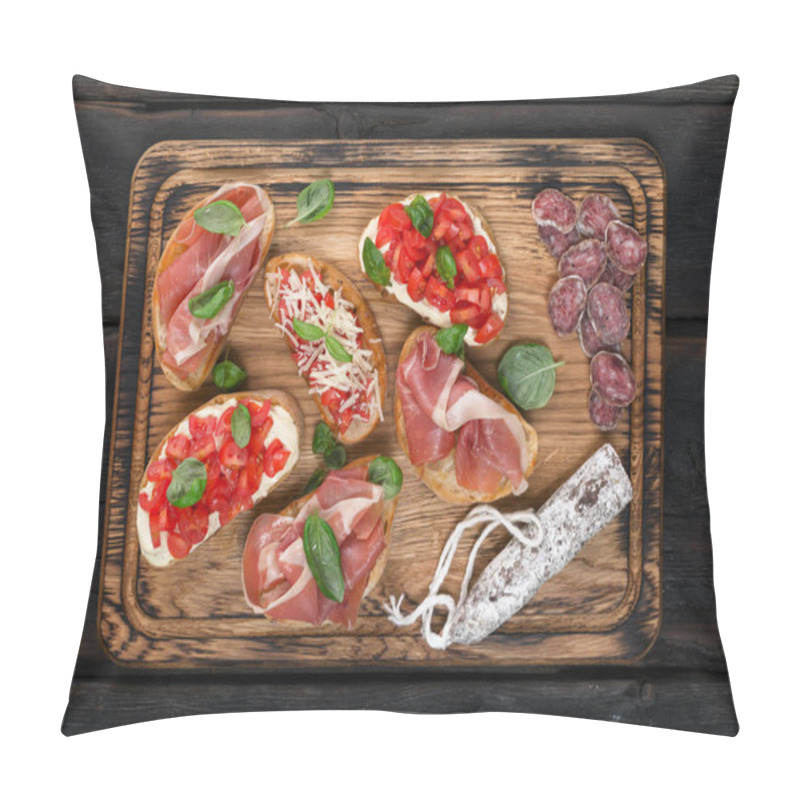 Personality  Set Snacks For Wine Is Served On Wooden Board Pillow Covers