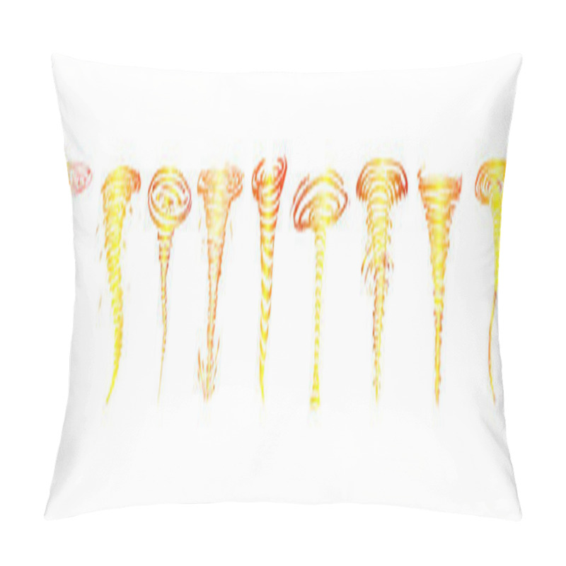 Personality  Set Of Fiery Tornadoes Sketches . Vector  Pillow Covers