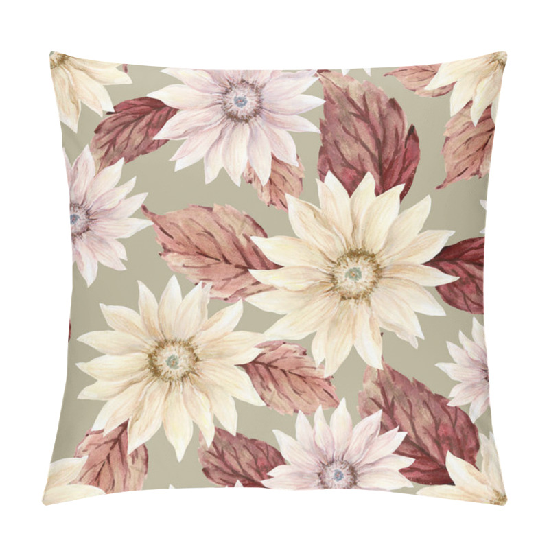 Personality  Seamless Pattern Botanical Gerbera Brown  Pillow Covers