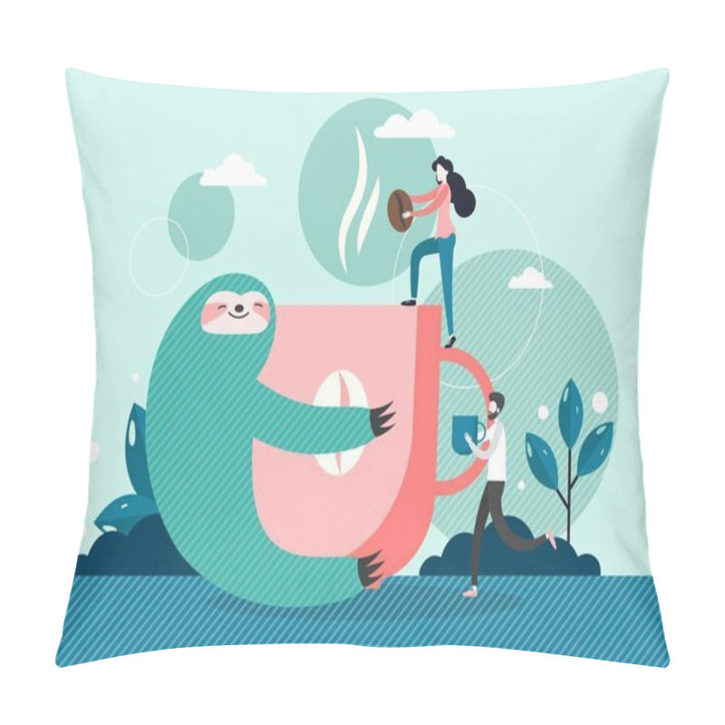 Personality  Morning Coffee, Vector Flat Style Design Illustration Pillow Covers