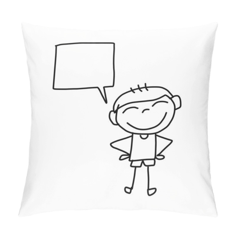 Personality  Hand Drawing Cartoon Happy Kids Pillow Covers