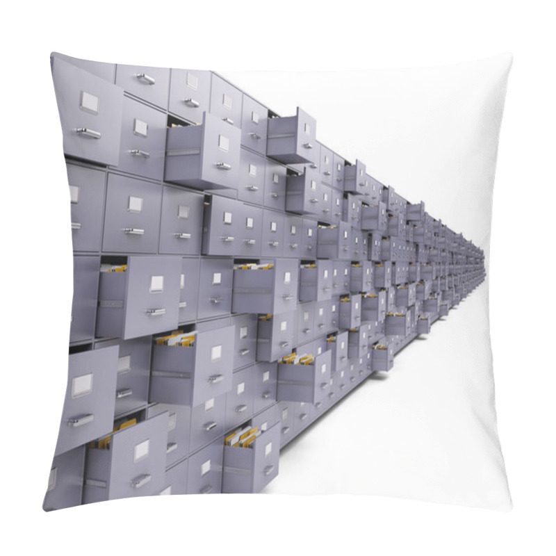 Personality  File Cabinets On White Pillow Covers