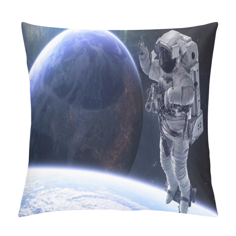 Personality  Inhabited Planets, Astronaut In Deep Space. Science Fiction Pillow Covers