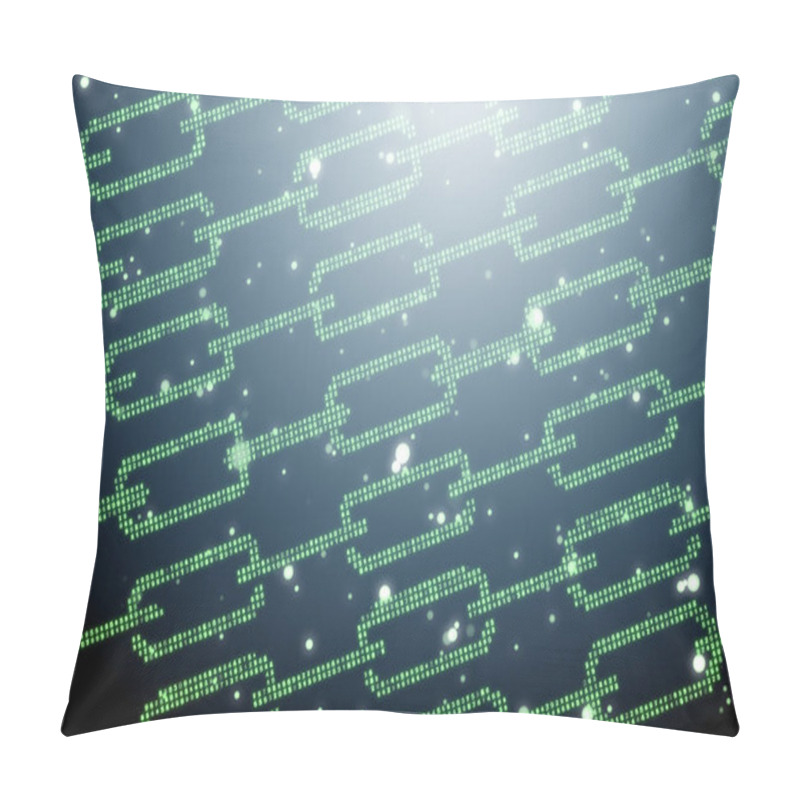 Personality  Blockchain Concept As Futuristic Idea Of Database - 3d Rendering Pillow Covers