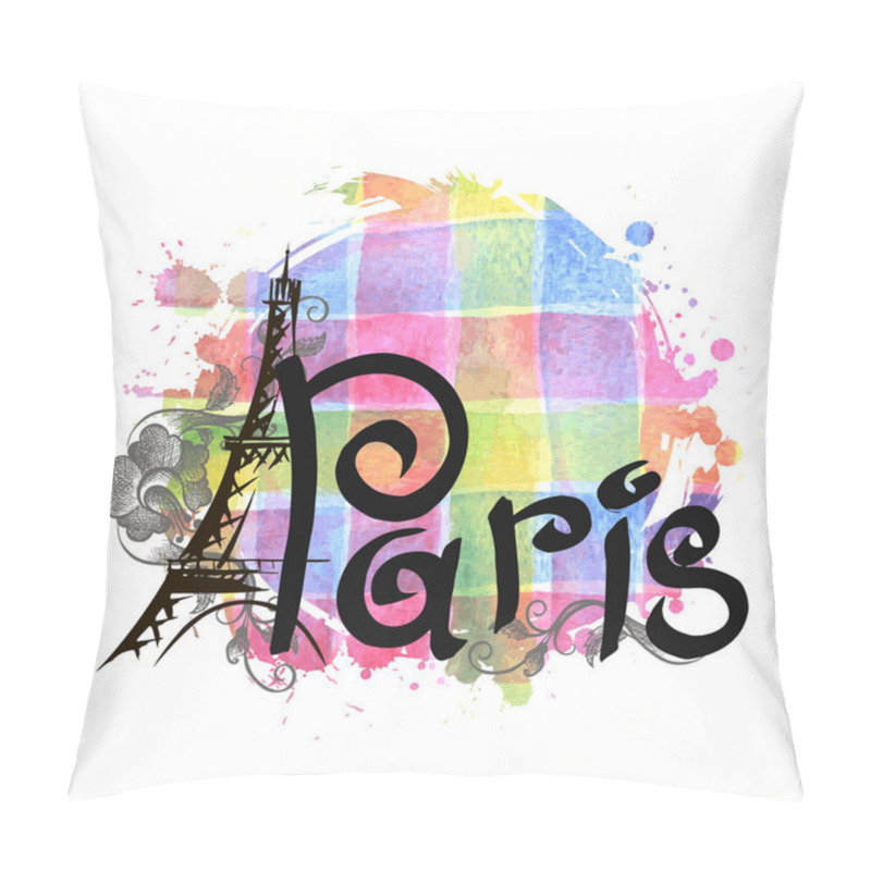 Personality  Vector Hand Drawn Illustration With Eiffel Tower. Pillow Covers